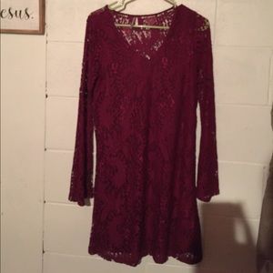 Burgundy lace dress
