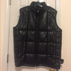 Black Faux Leather Sean Jean Vest