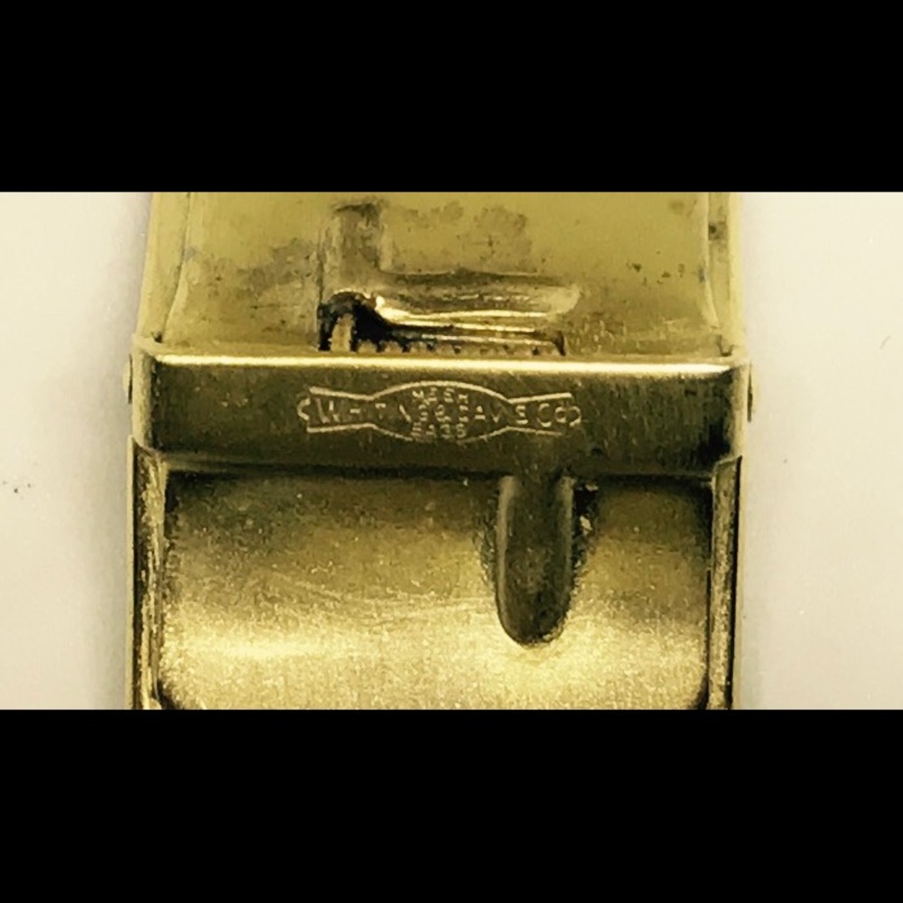 VintageWhiting & Davis Gold Ornate Bangle Bracelet - Picture 4 of 4