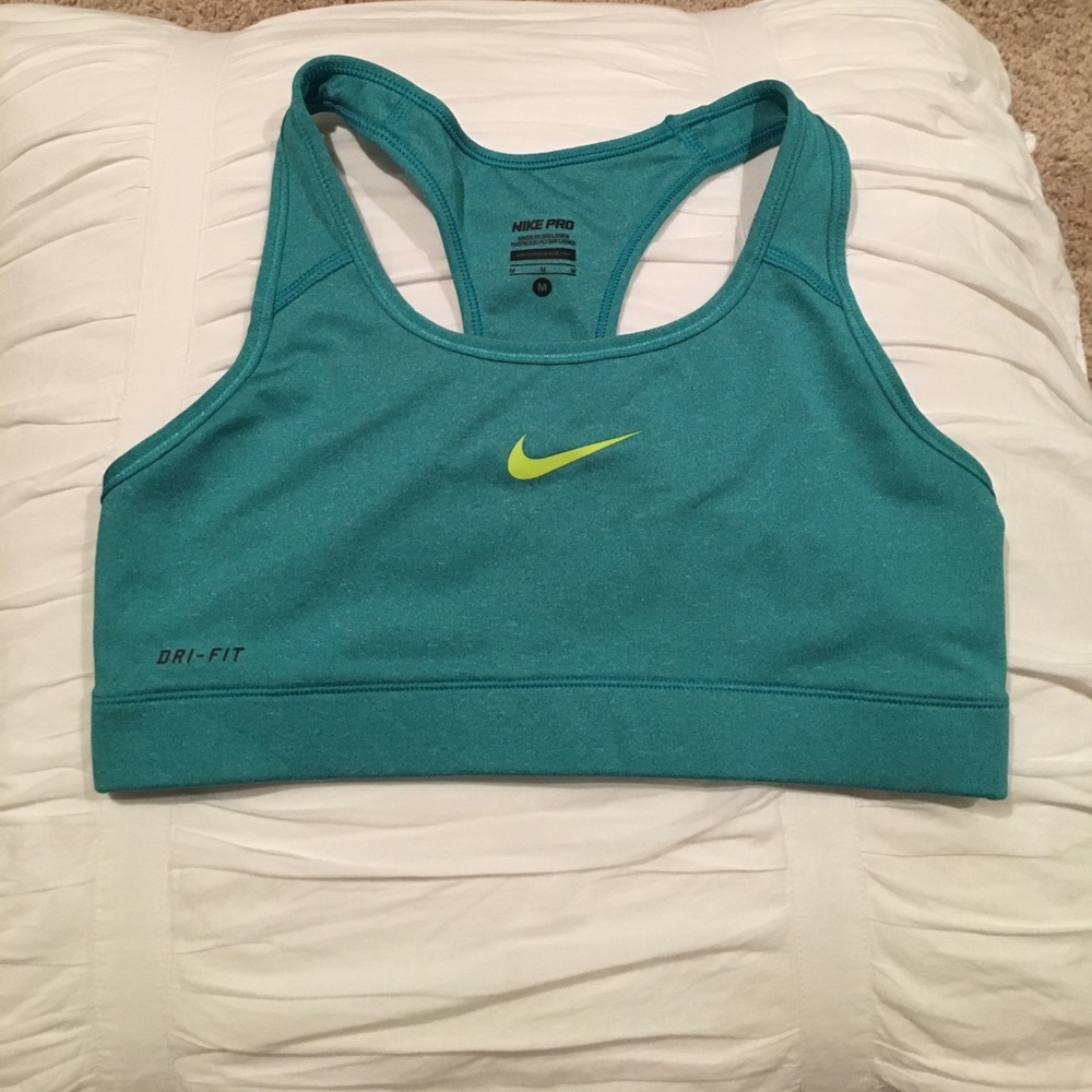 Women's teal Nike Pro dry-fit sports bra