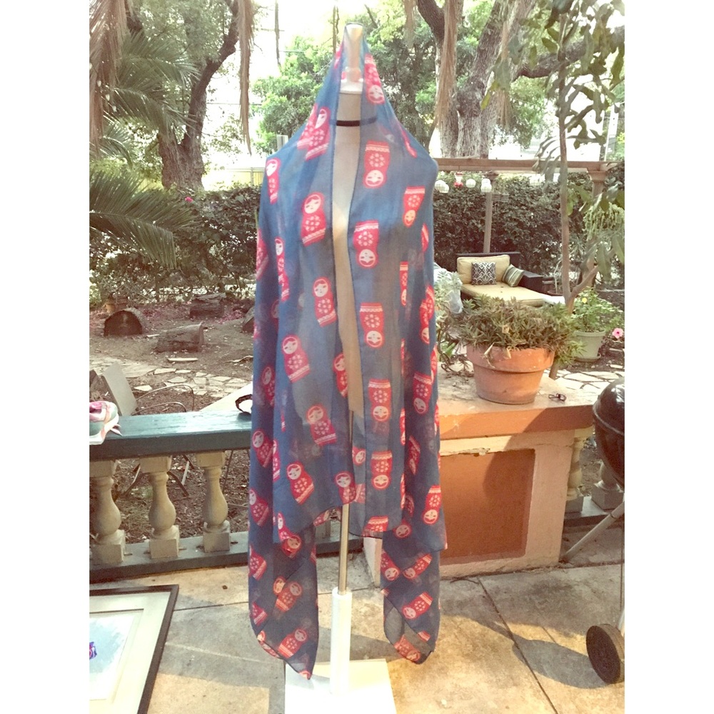 Any three for 20 Russian doll royal blue scarf