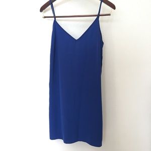 Foreign Exchange Blue slip dress with low back