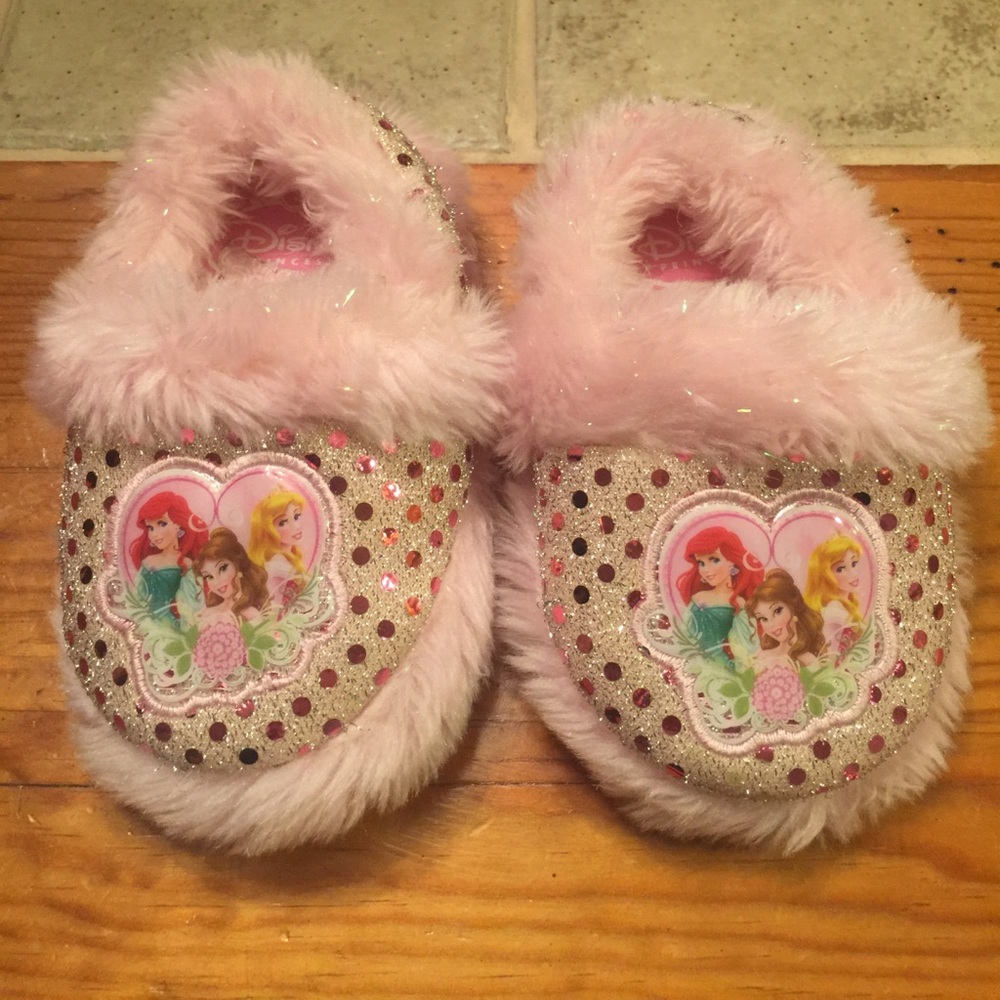 Furry princess slippers