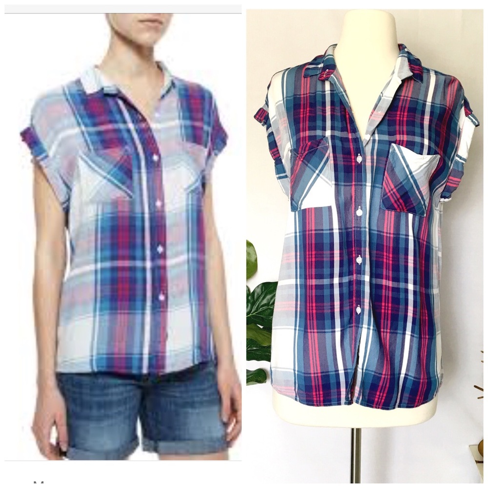 RAILS | Plaid Short Sleeve Button Down Shirt XS