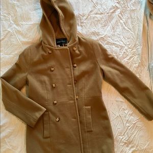 Wool hooded winter overcoat