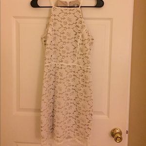 Charlotte Russe cream and nude lace dress