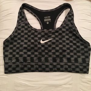 Black&Gray check Nike Pro dry-fit Sports Bra