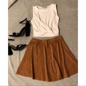 Like New Forever 21 Brown Suede Skater Skirt, XS