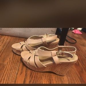 leather strappy wedges