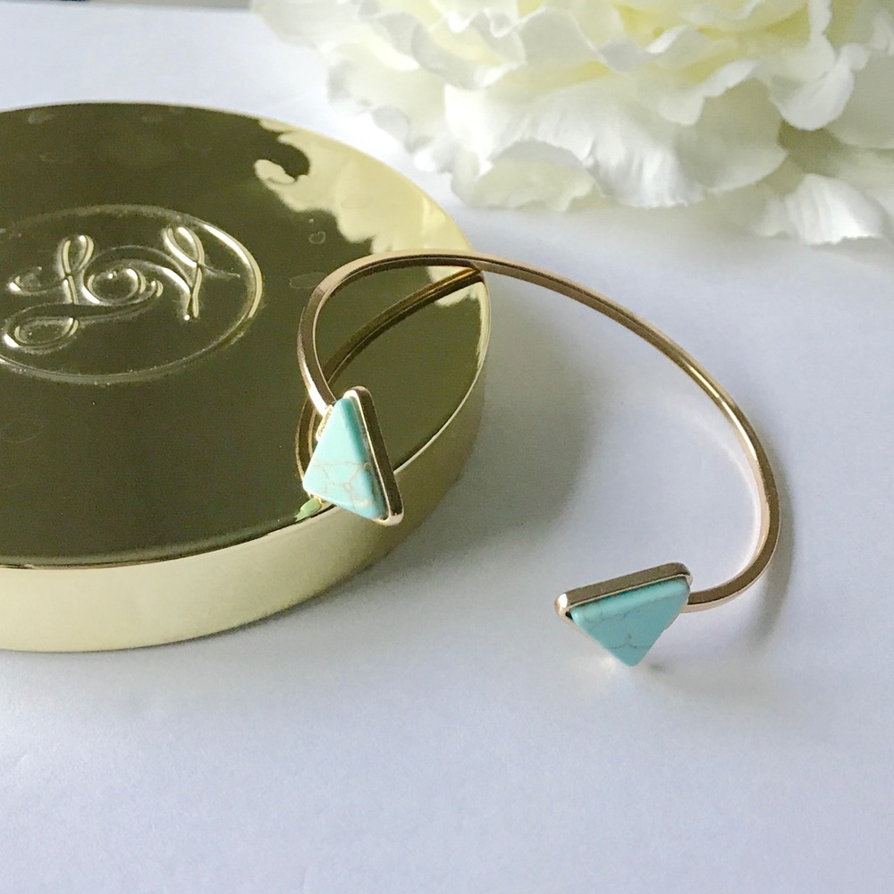Triangle Turquoise Marble Gold Bracelet Jewelry
