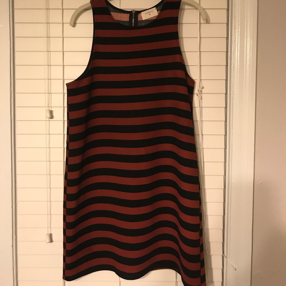 Deep blue and deep red dress