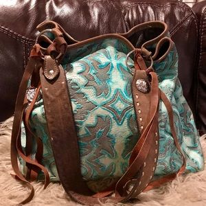 Double J Saddlery Western Turquoise Tote