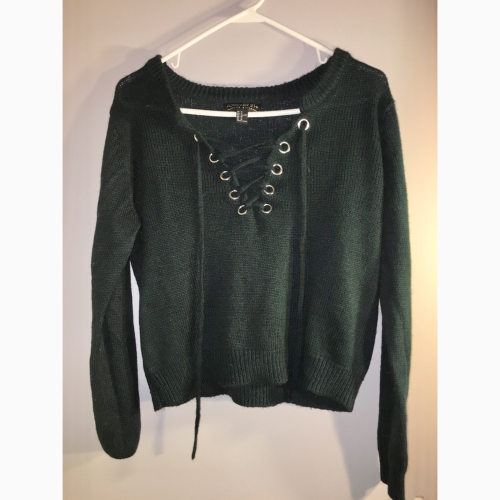 Lace Up Sweater