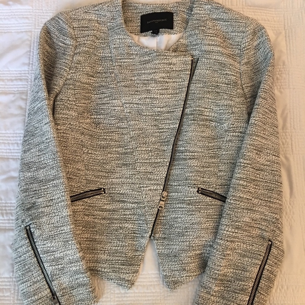 Business professional jacket with silver accents