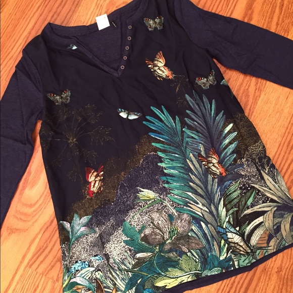 Anthropologie Akemi Kin Fauna Henley Pullover - Picture 1 of 8