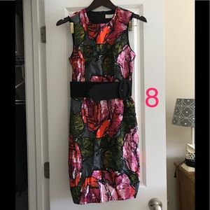 EUC Trina Turk Fall Floral Dress w/ Belt