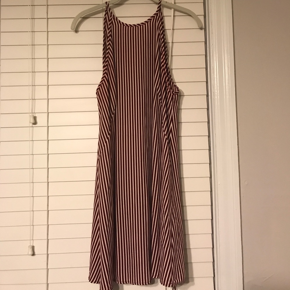 Crimson and white dress