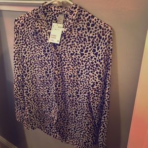 H&M long sleeve cheetah style blouse
