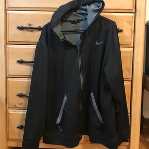 Nike XL Dri-Fit Black Zip Up hooded sweatshirt