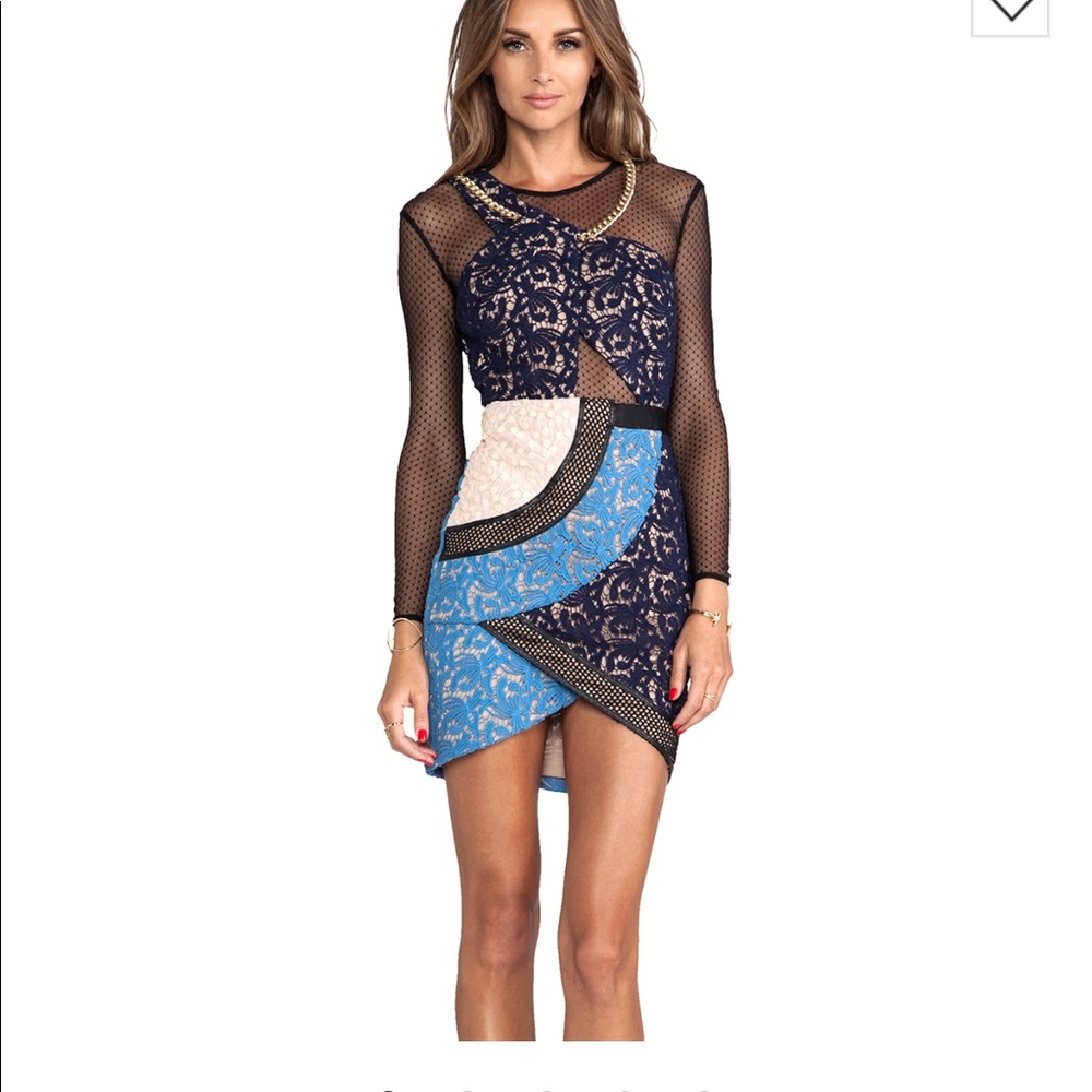 Self-portrait asymmetrical petal dress in multi