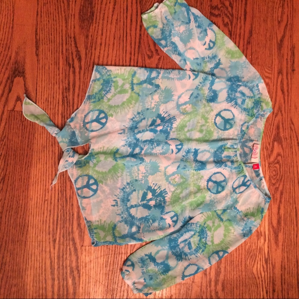 Peace sign see-through top