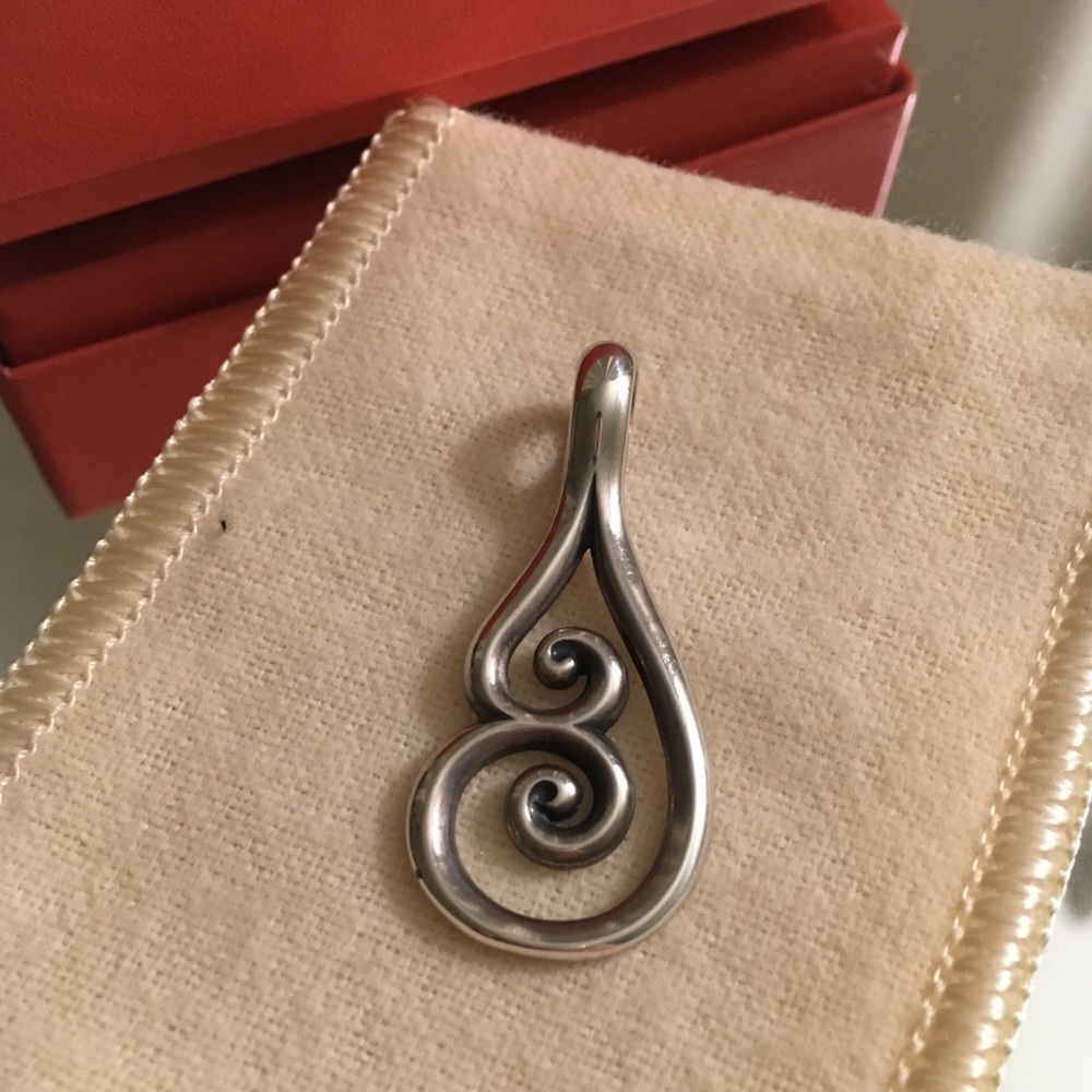 RETIRED James Avery Stylized Scroll Pendant