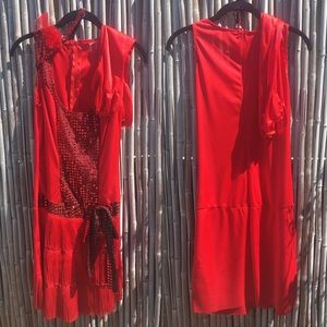 Cute Red 1920's Flapper Costume