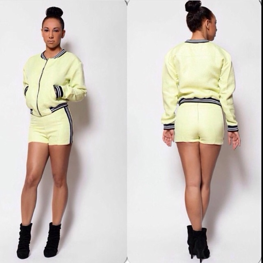 2 piece jacket and short set