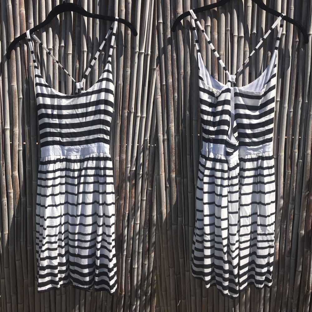 Black and White Striped Summer Dress