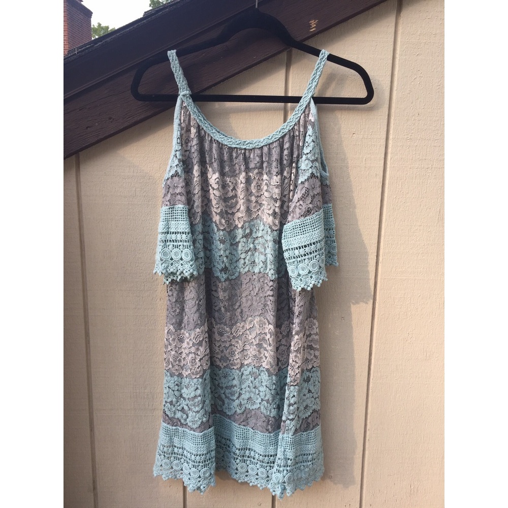 Made in Italy: cold shoulder mini dress M, pastels