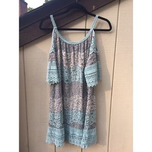 Made in Italy: cold shoulder mini dress M, pastels