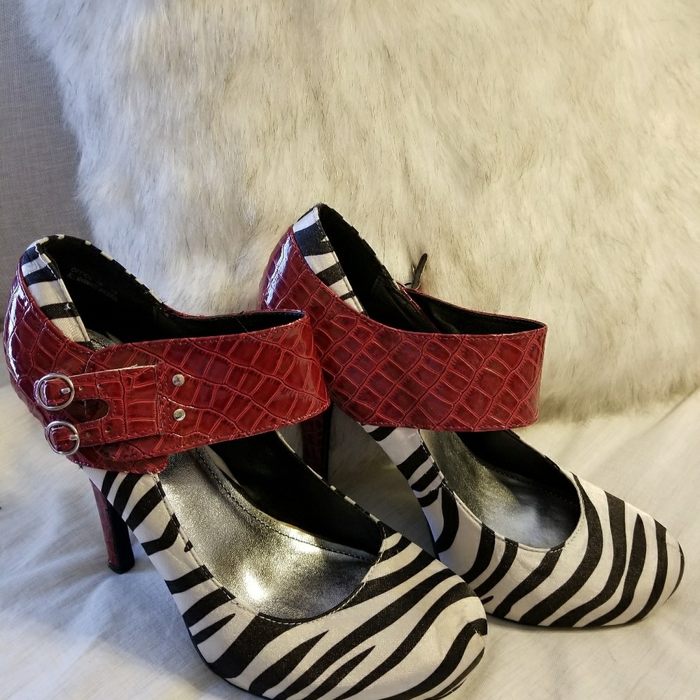 Zebra striped heels
