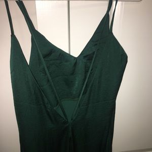 Green silk jumpsuit