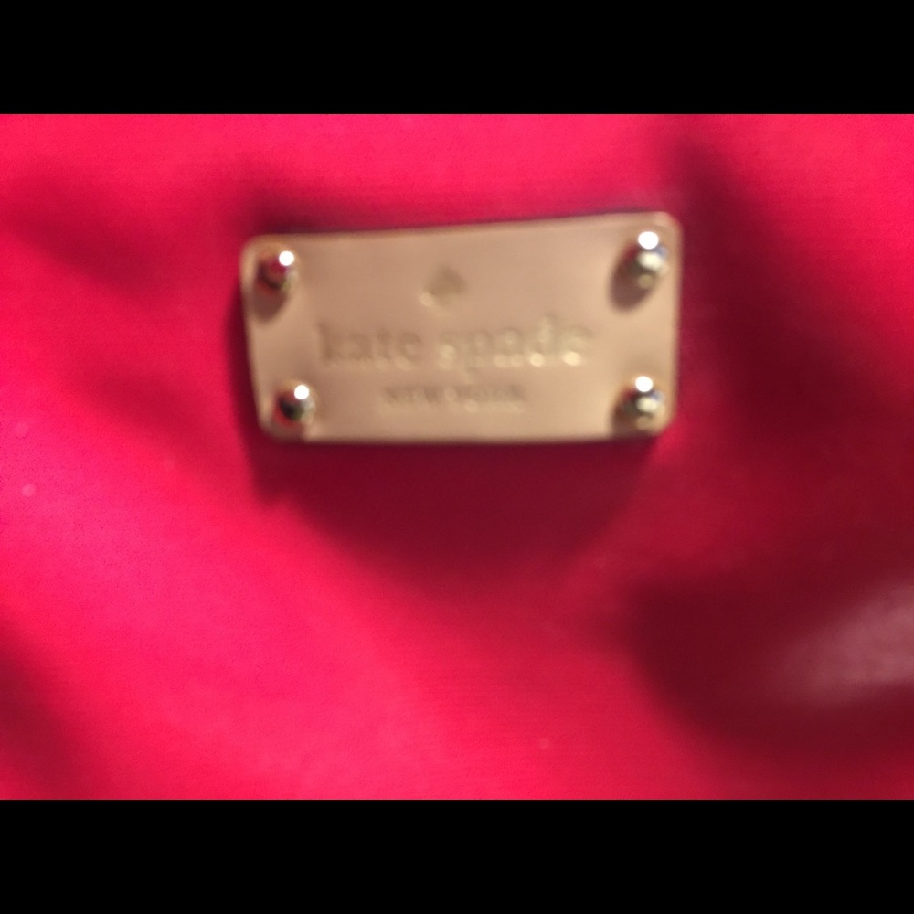 Kate Spade pink bag with leather rolled handled