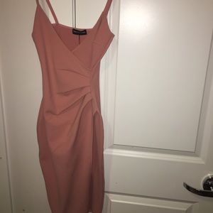 Pink dress with slit