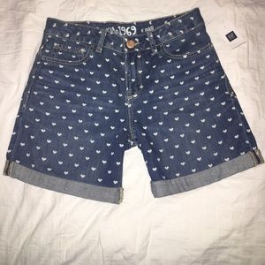 Gap 1969 Girls' Midi Shorts with Hearts-NWT 16slim