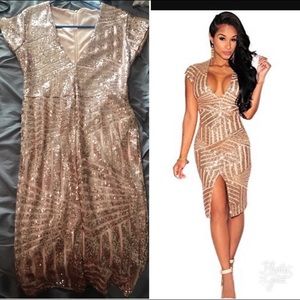Gold cocktail dress