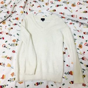 Banana Republic White Rabbit Hair V neck Sweater