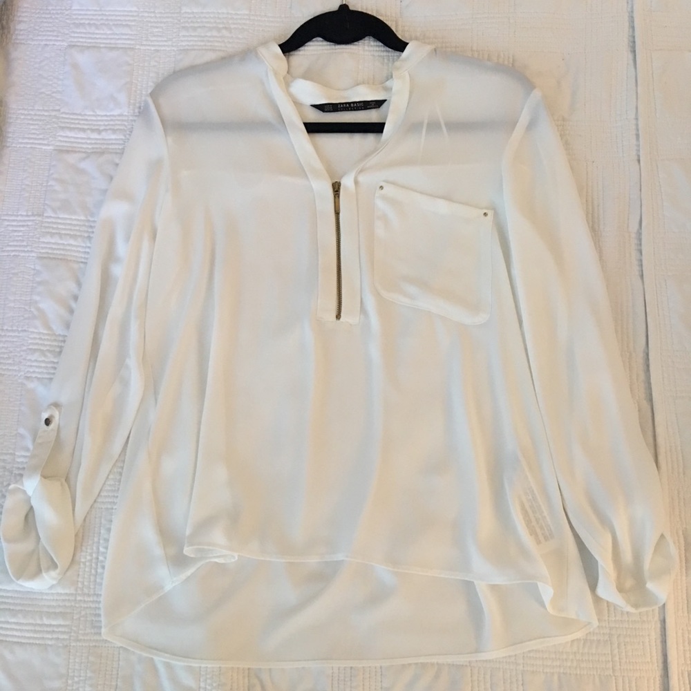 Zara White with gold accent blouse