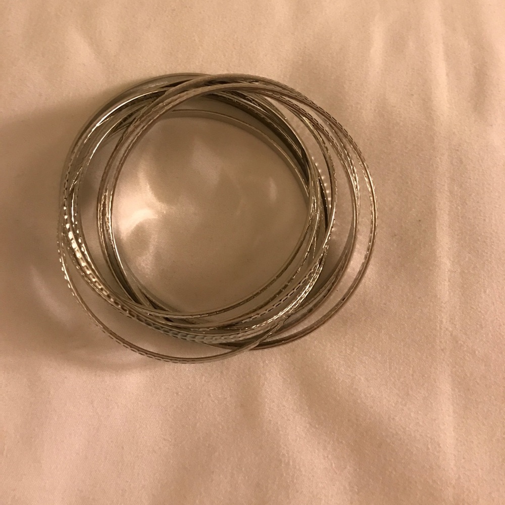 Silver metal bangles