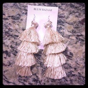 Four tier tassel earrings