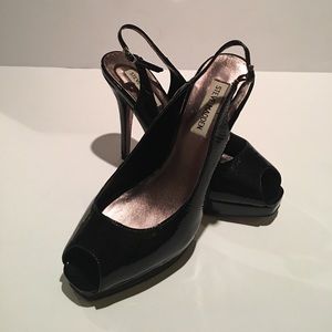 Steve Madden Black Patent Leather PeepToe Stiletto