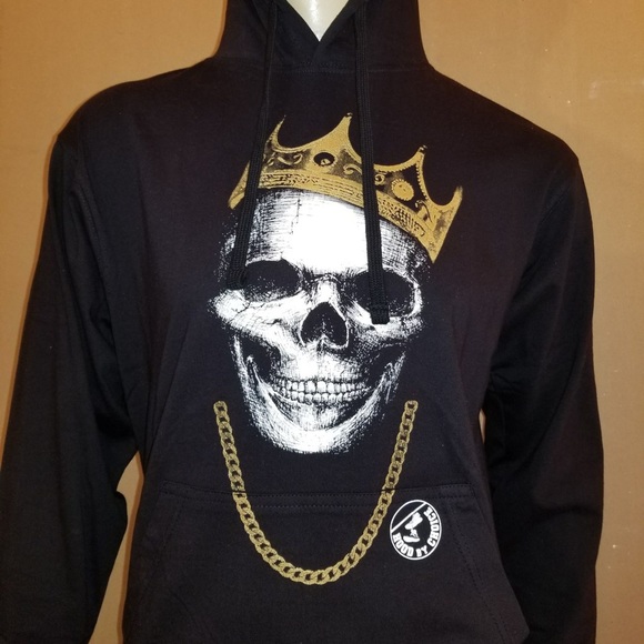 Hood King Skull Jersey Hoodie / Hood By Choice TM - Picture 3 of 5