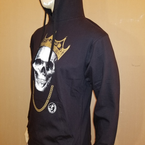 Hood King Skull Jersey Hoodie / Hood By Choice TM - Picture 4 of 5