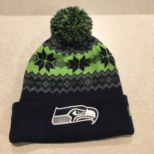Seattle Seahawks New Era Winter Hat with Pom