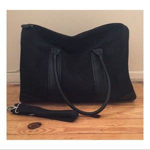 (One Size) Wool/Leather Travel Bag with strap