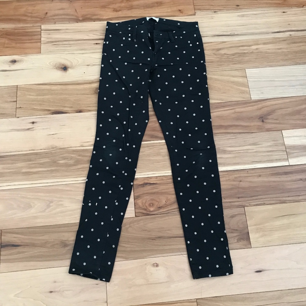 Madewell Black and White polka dot jeans