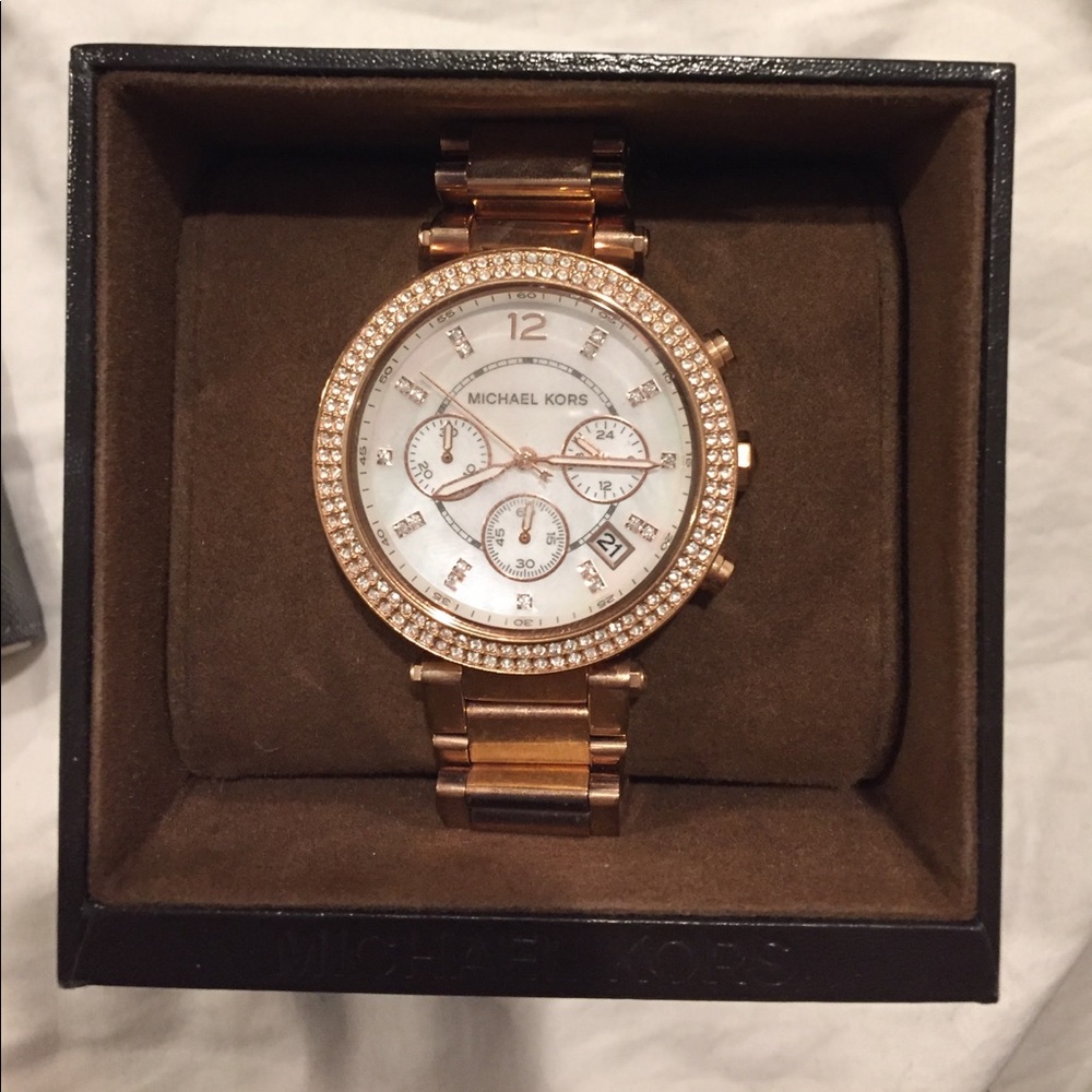 Rose gold michael kors watch