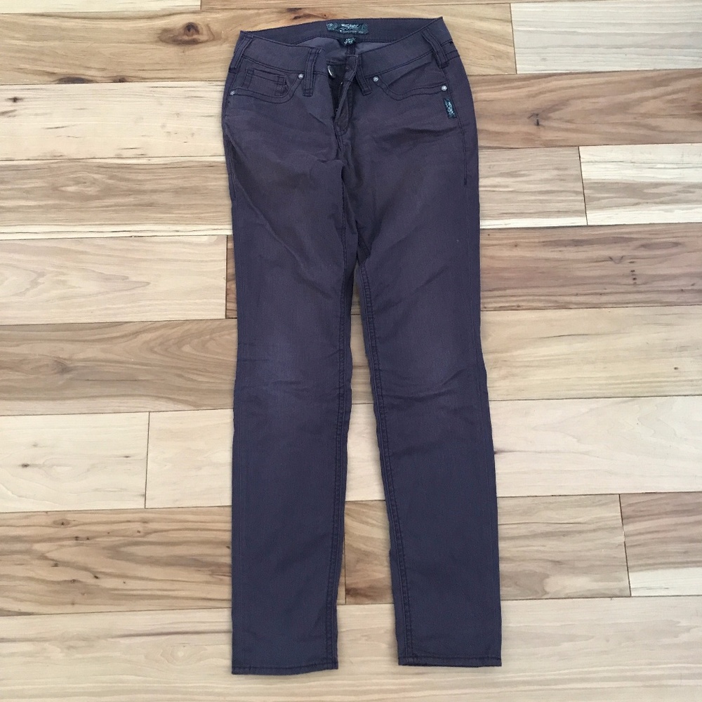 Plum colored skinny jeans