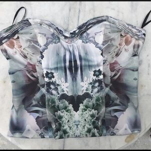 Bebe  satin stretch corset top